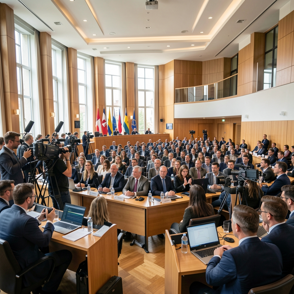 Konferencijska dvorana s publikom novinara i medijskih stručnjaka na međunarodnom skupu o digitalnom novinarstvu u Zagrebu